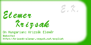elemer krizsak business card