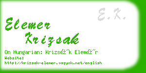 elemer krizsak business card